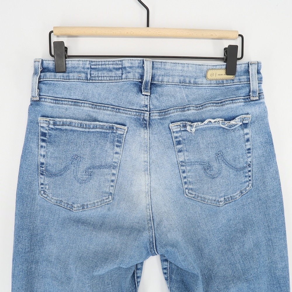 AG Mari Jeans Womens 31 Blue Crop High Rise Slim Straight Stretch - Picture 4 of 12